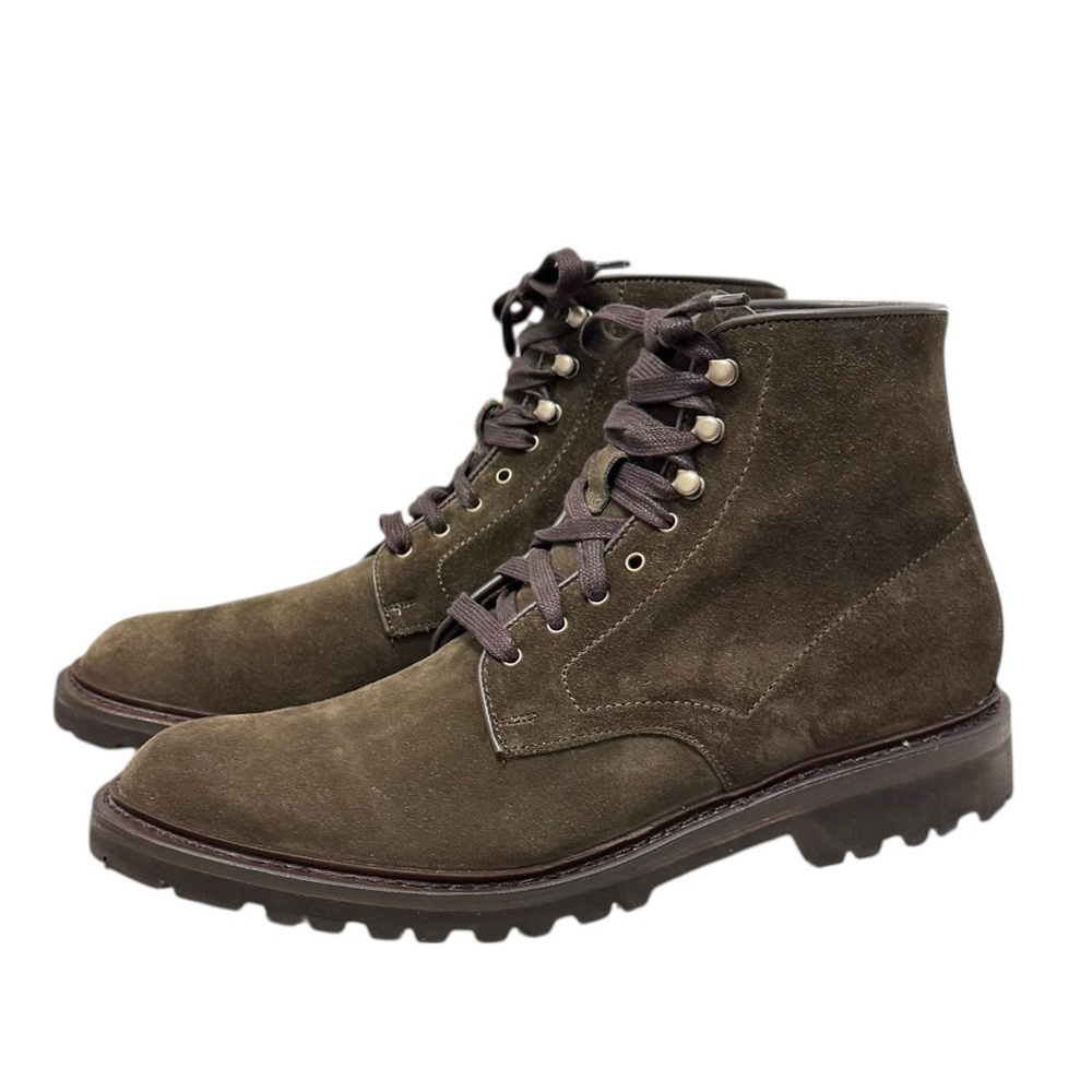 Allen Edmonds Higgins Waterproof Lug Sole Boot in Loden Suede Army Green 10.5 - Picture 2 of 11